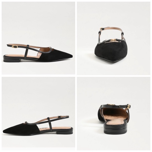Sam Edelman Black Suede Cohen Slingback Pointed toe Flats Size 7 - Picture 8 of 15